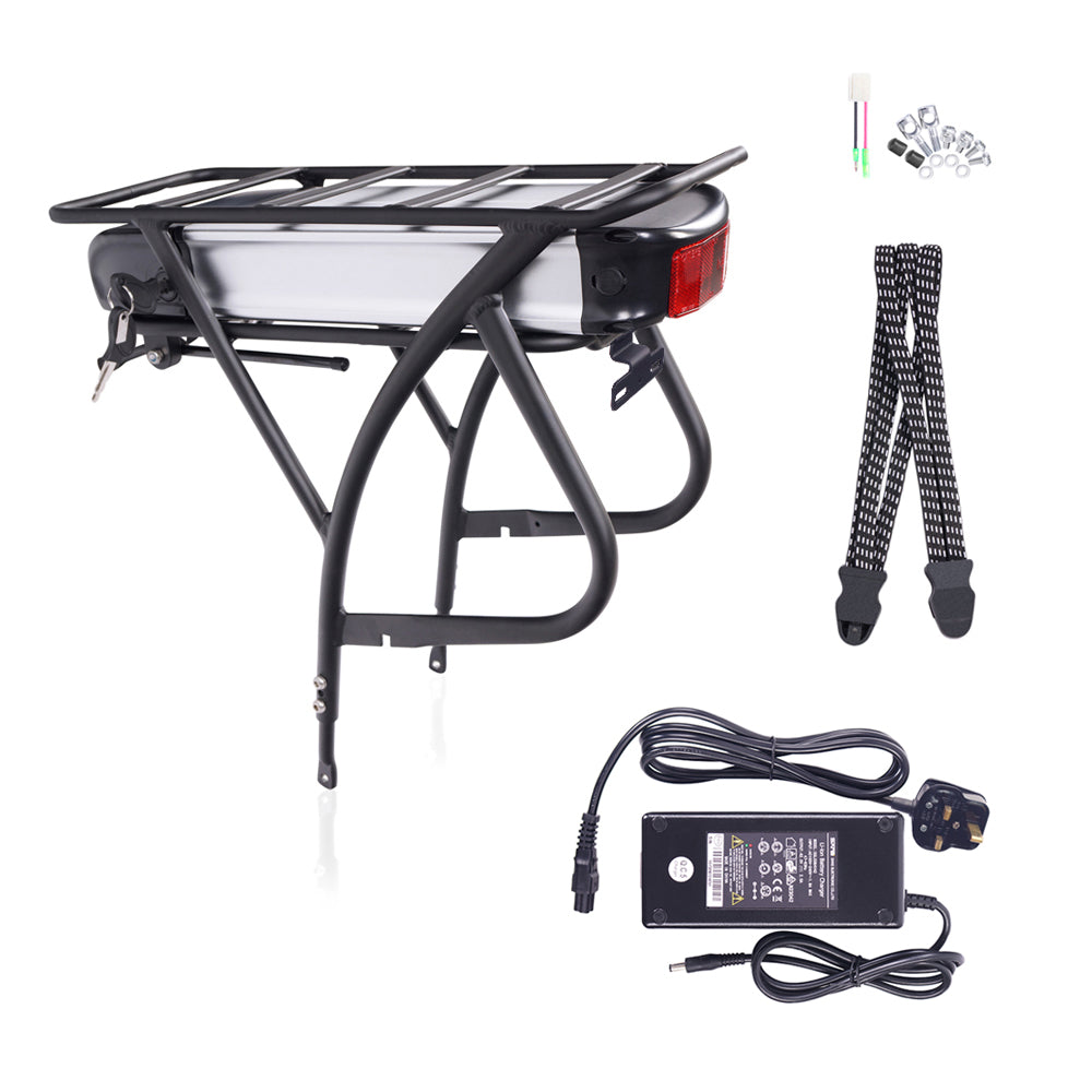 Das-Kit E-Bike Conversion - Battery Kit with Rear Rack and Charger - 36V 15Ah(R2-3615)/ 36V 18Ah(R2-3618) [Silver/Black]